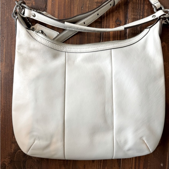 Coach Kristen Hobo white woven leather - Picture 2 of 5